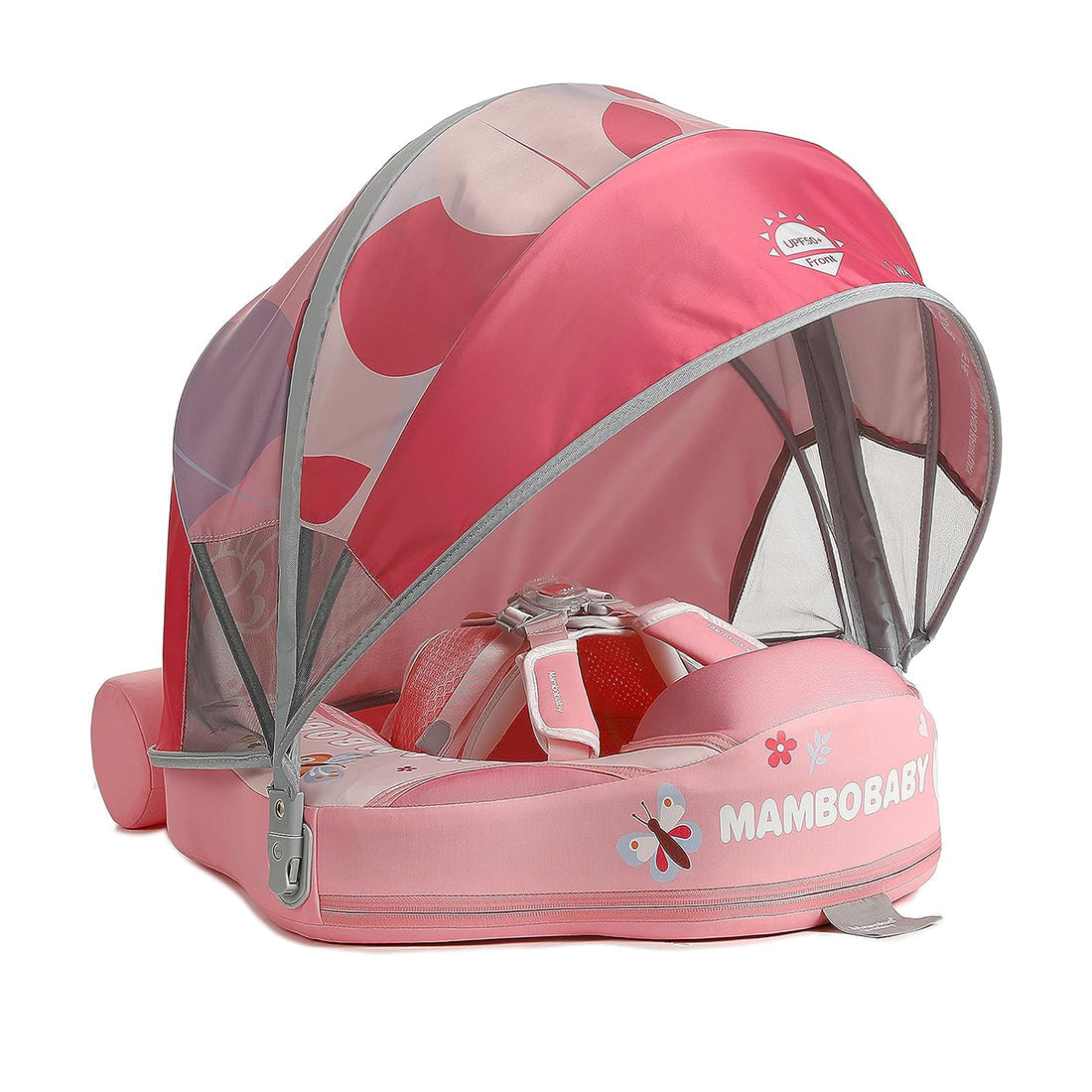 Mambobaby Animal Series Baby Float with Canopy & Tail β Non-Inflatable Pool Float, 3β24 Months (6β18 kg)
