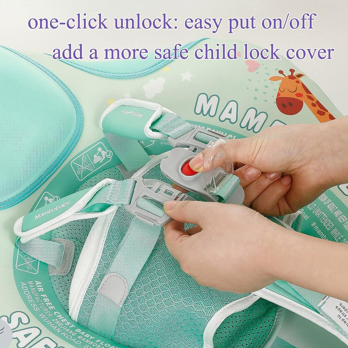 Mambobaby Animal Series Baby Float with Canopy & Tail – Non-Inflatable Pool Float, 3–24 Months (6–18 kg)