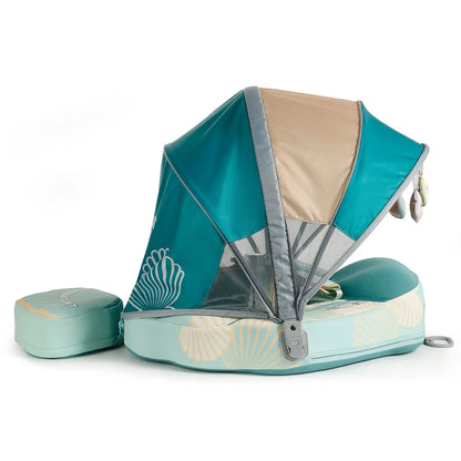 Mambobaby Seashell Baby Float with Canopy & Tail – Non-Inflatable Pool Float, 3–24 Months (5–18 kg)