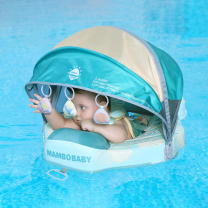 Pink Mambobaby Seashell self-inflating baby float for infants 3-24 months. The perfect safe baby shower gift for UK families.