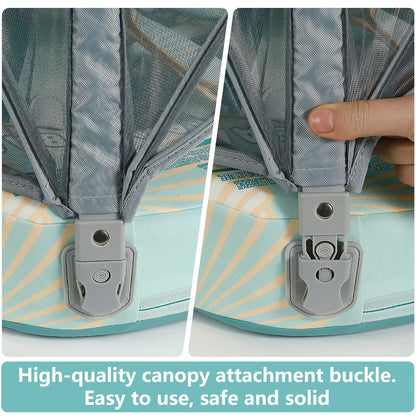 Instructional guide on how to lock and unlock the Mambobaby safety harness for a secure, anti-slip fit.
