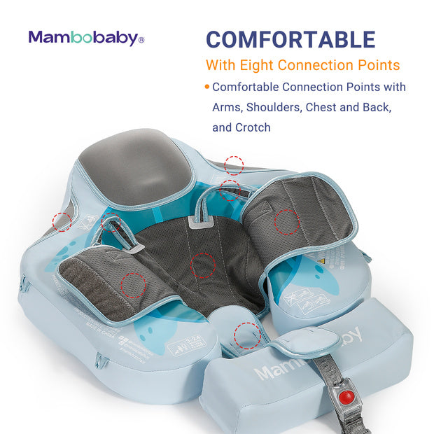 Mambobaby™ Turtle Float featuring the 8-point connection safety system for ultimate stability.