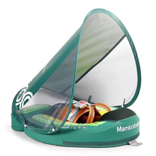 Original Mambobaby™ Avocado Float in vibrant green, featuring a non-inflatable air-free design for UK pools and holidays.