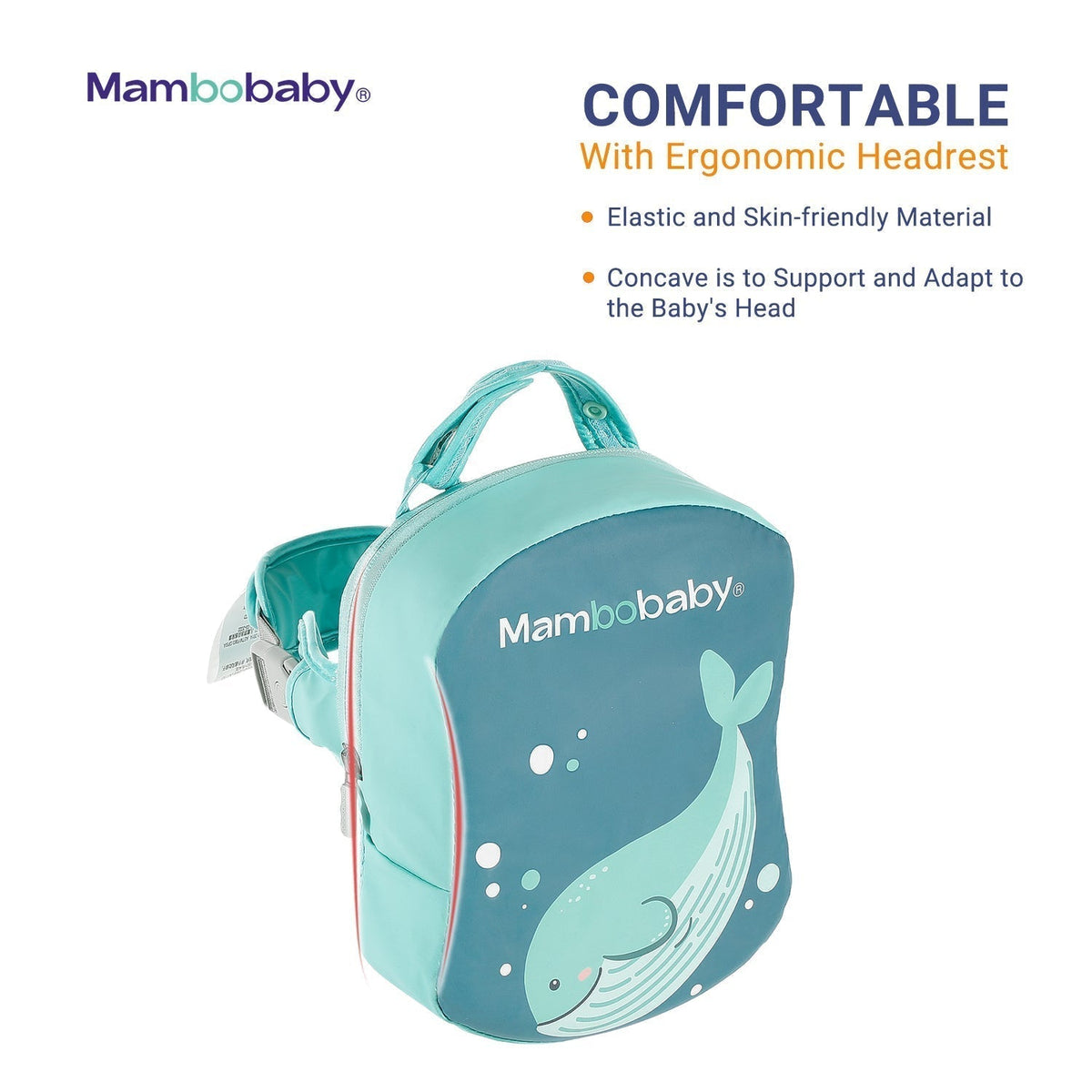 Close-up of the ergonomic comfort padding on the Mambobaby™ Back Float trainer.