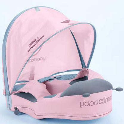 Original Mambobaby™ Ladybug Shoulder Float for toddlers 1-3 years, showing the air-free swim trainer with UPF 50+ canopy.