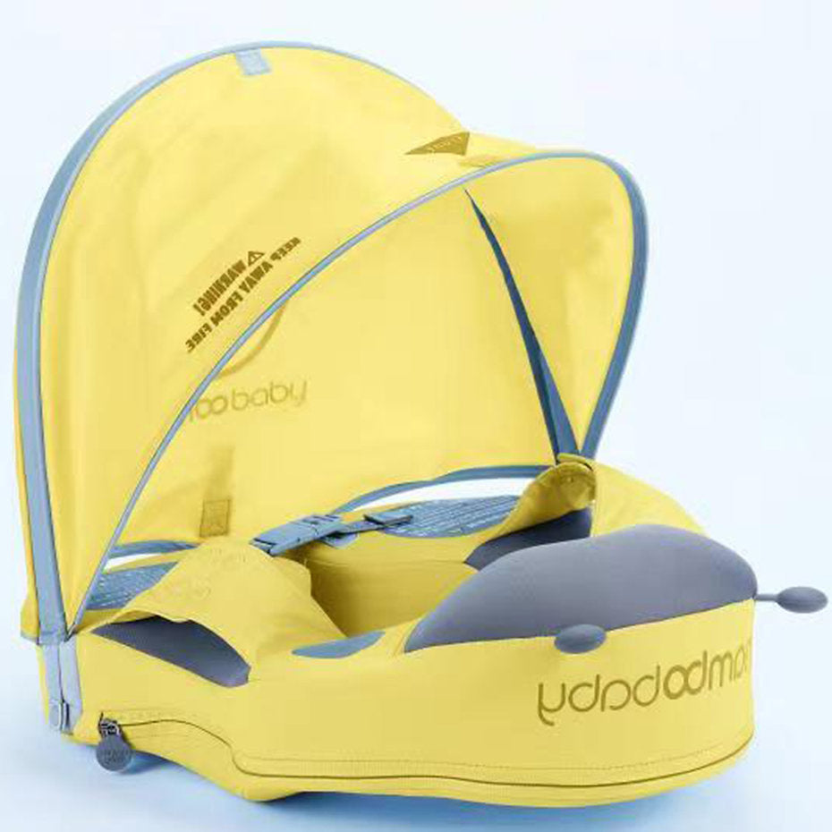 Original Mambobaby™ Ladybug Shoulder Float for toddlers 1-3 years, showing the air-free swim trainer with UPF 50+ canopy.