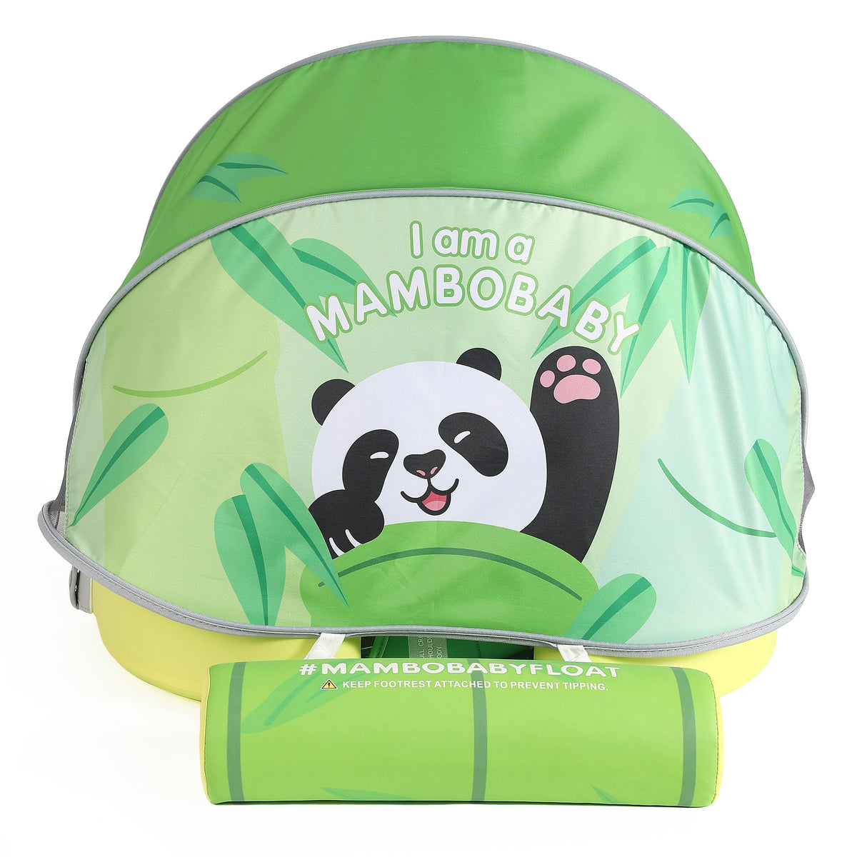 The Mambobaby™ Panda Float equipped with a high-density UPF 50+ canopy for maximum UV protection for infants.