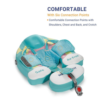 Detail of the Mambobaby™ Rainbow Float featuring 6 connection points for ultimate stability and water balance.